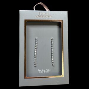 Believe by Brilliance NWT Silver‎ Plated Elegant CZ Drop Earrings in gift…